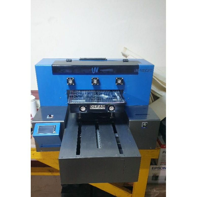 Mesin UV flatbet (riecat alfa gen3) + mesin laminasi