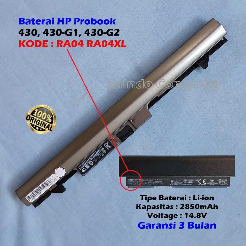 ORIGINAL BATERAI HP PROBOOK 430 G1 430 G0 430 G2 RA04 RA04XL HSTNN-IB4L IB5X PROBOOK 430 PROBOOK 430