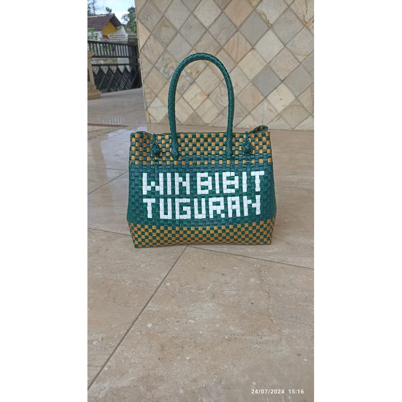 Tas Anyaman Plastik Jali-Jali Request Nama Size XL