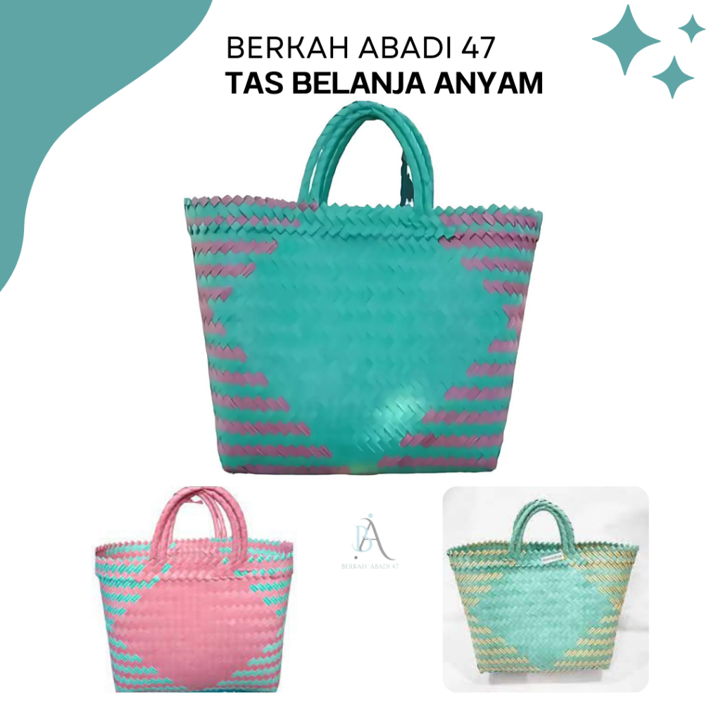 Tas Anyanaman Premium Plastik Murah Keranjang Belanja Anyaman Plastik Tas Pasar Anyam