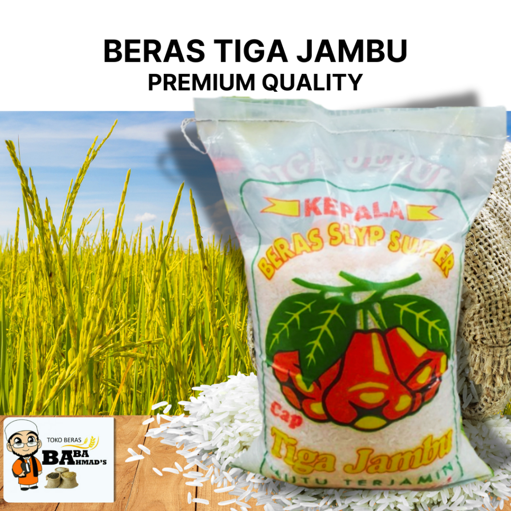

BERAS TIGA JAMBU PREMIUM(bukan pandan wangi) - 5KG/10KG/15KG/20KG/25KG