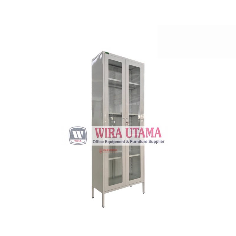 Lemari Besi Kaca / Lemari Kaca + Kaki / Lemari Besi Kaca + Kaki / Lemari Besi Kaca Rumah / Lemari Ka