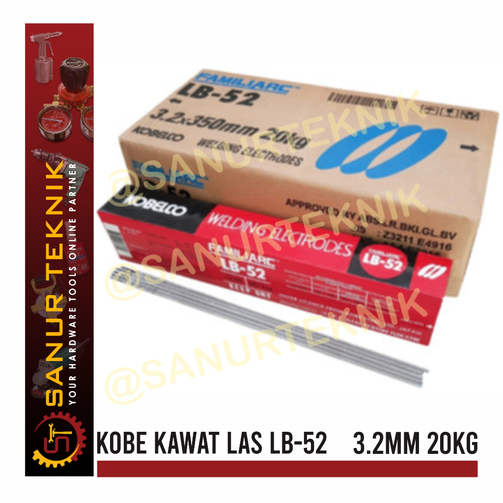 KOBE STEEL Kawat Las Listrik LB52 LB-52 3.2mm 3.2 mm 20KG 20 KG
