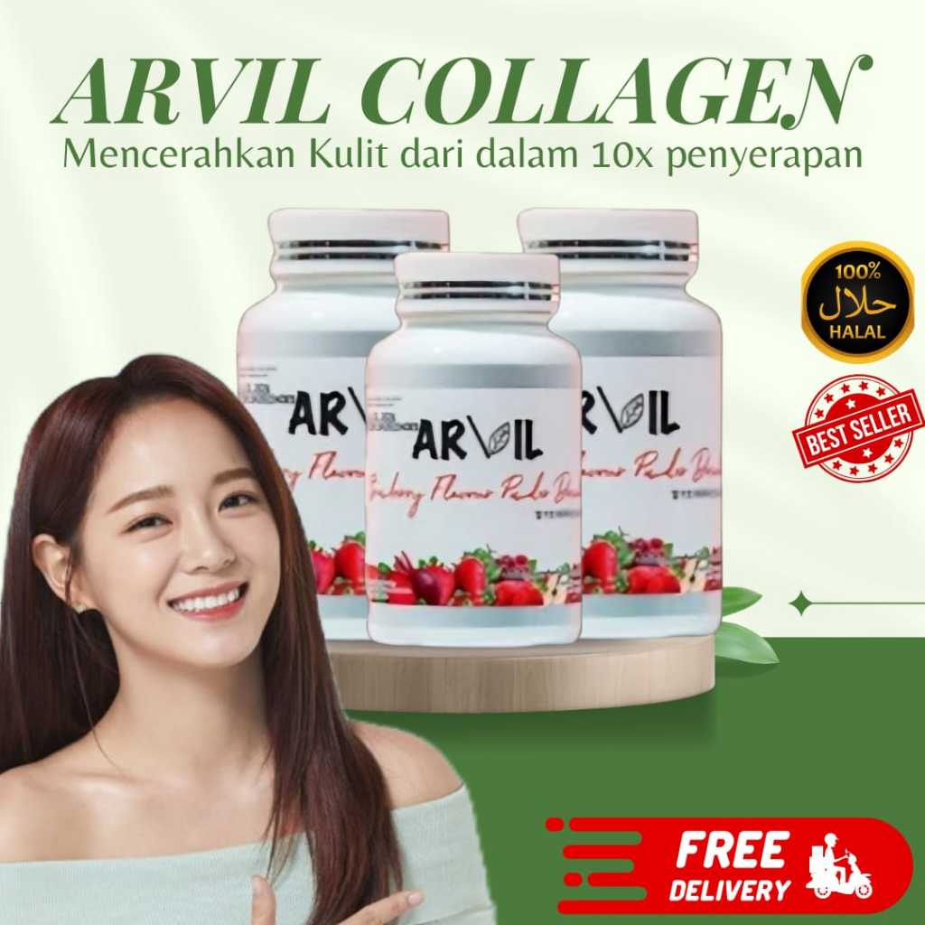 Paket 3 ARVIL gluta drink ( Gluta arvil ) Infus Suntik Putih Original Bpom
