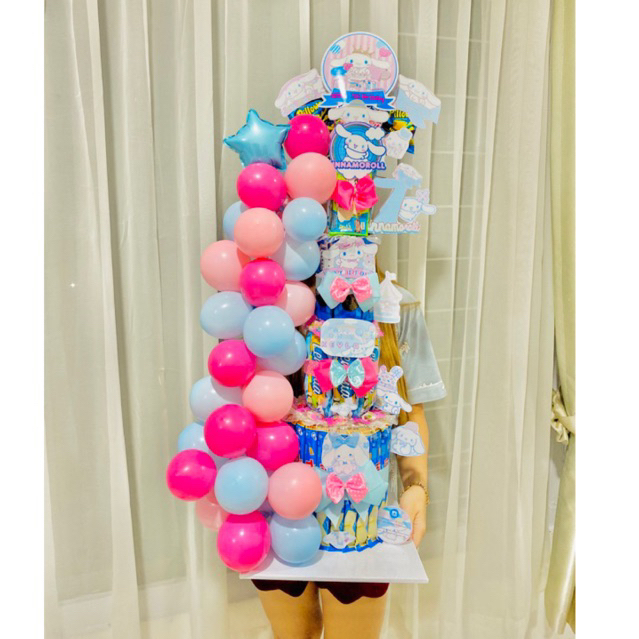 Tower Snack Garland Balon Snacktower Besar Tinggi Unik Lucu Murah hampers hadiah kado instan
