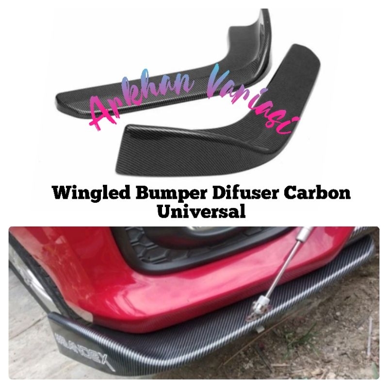 Wingled Depan Variasi Depan Bumper Mobil Sedan Universal Winglet Carbon