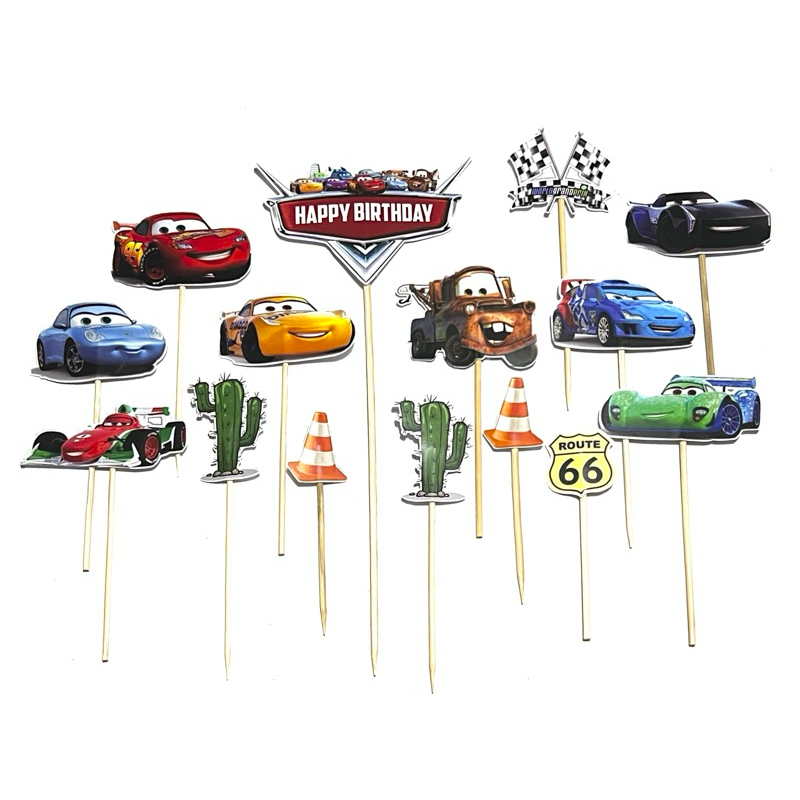 Cake topper cars / mainan mobil cars / topper kue kertas cars