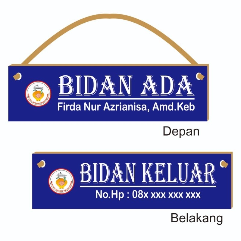 

PAPAN BIDAN ADA / KELUAR ( custom nama)