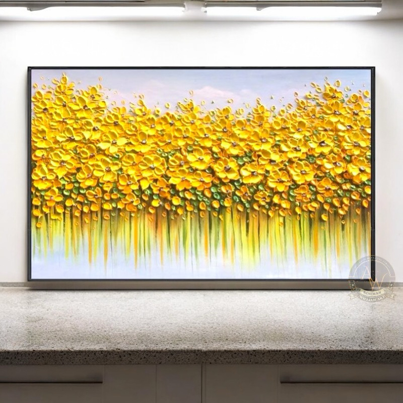 

lukisan dinding bunga cantik art painting handmade