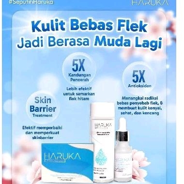 Paket Skincare Haruka untuk Kulit Flek / Haruka Skincare / Sabun Haruka / Toner Haruka / Serum Haruk