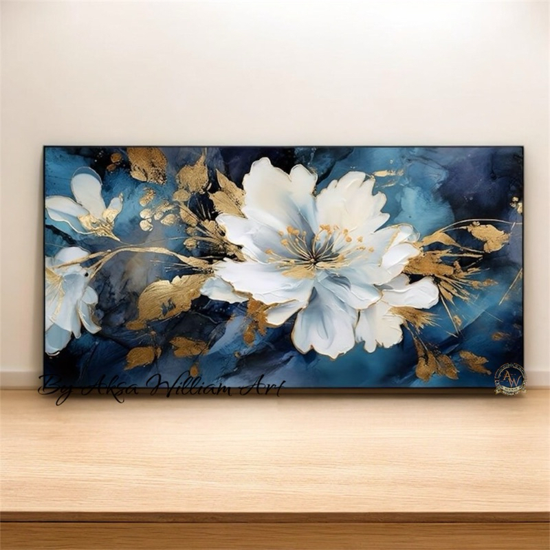 

lukisan dinding rumah bunga modern art painting