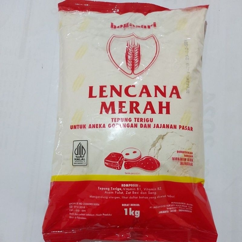 

Tepung terigu lencana merah 1kg bening expayet Juni 2026