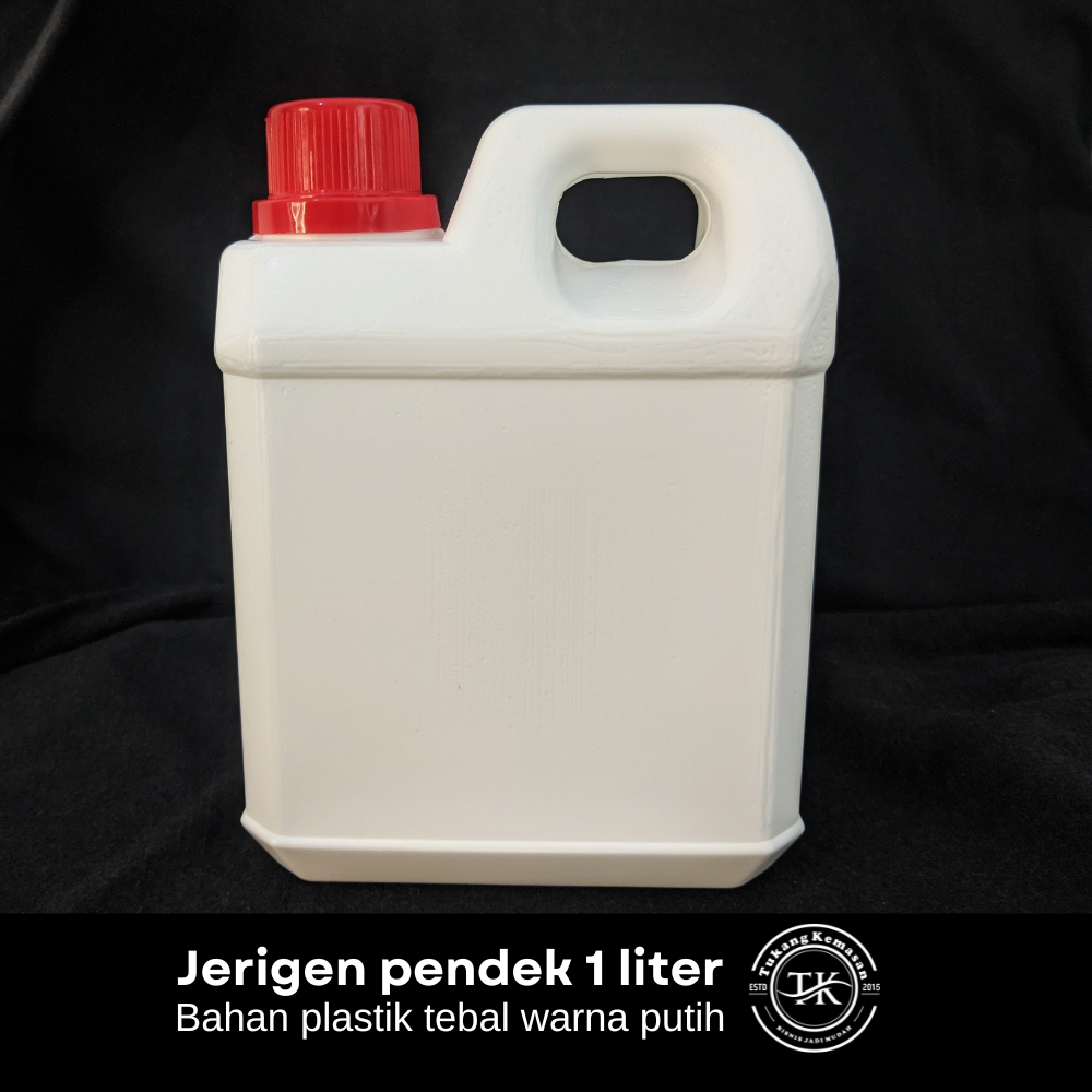 Jerigen 1 liter warna putih/white tutup segel