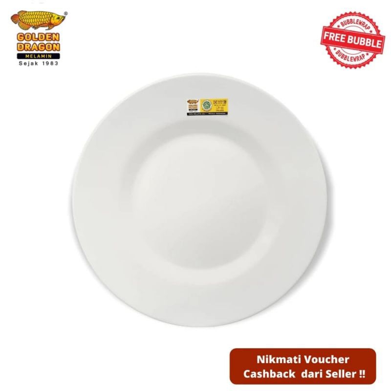 Piring Makan Ceper Melamin 10 Inch Golden Dragon P0210