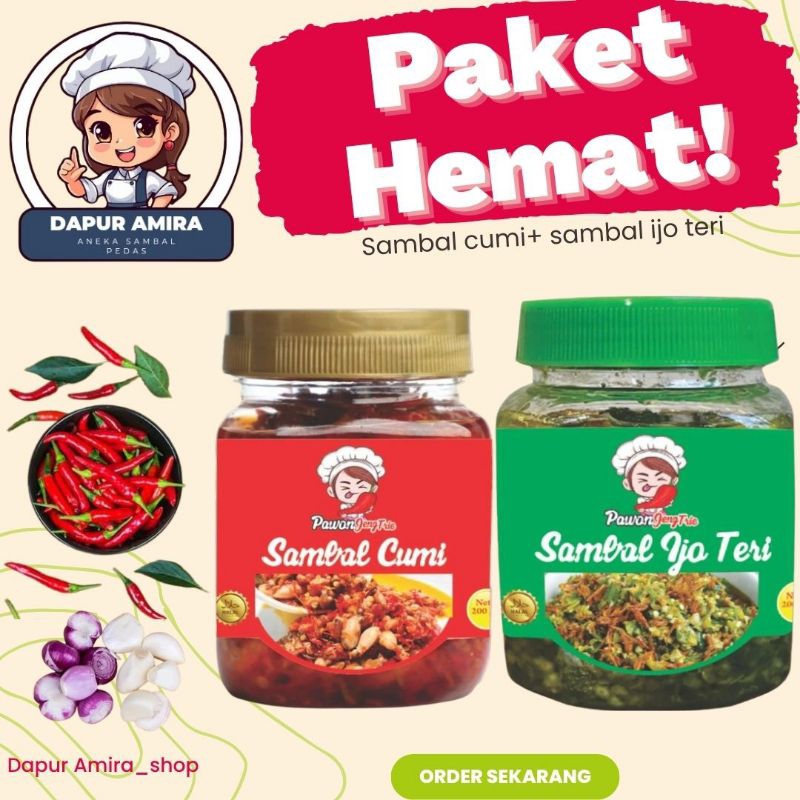 

paket sambal cumi + sambal ijo teri