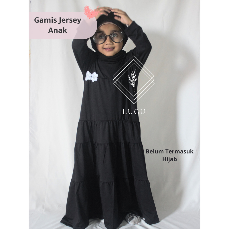 GAMIS ANAK HITAM 4-12 TAHUN / DRESS ANAK HITAM / GAMIS ANAK