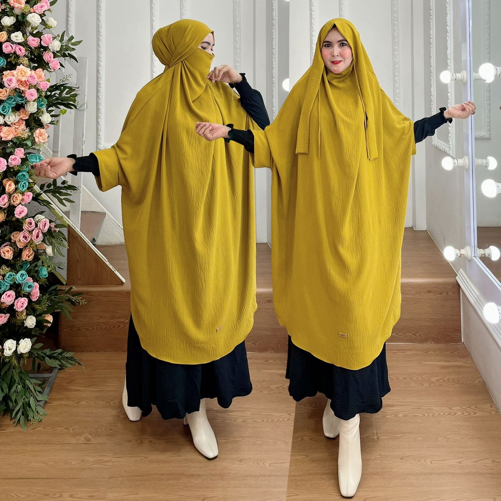 BISA COD Hijab Syari FK Jumbo Berlengan Kode MAHDA Bahan Kringkel Premium by Ory AjeZas Collection