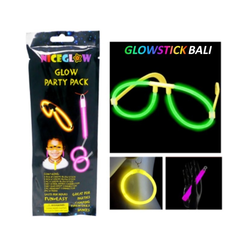 Glow Party Set | Glow stick Set | Anting Glow In the Dark | Kacamata glow in the dark | Gelang Glow 