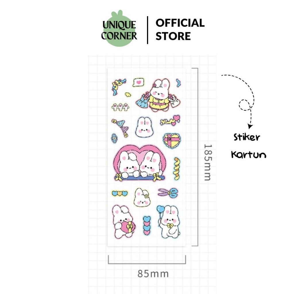 

UQ (1 Lembar) Stiker Kartun Binatang Lucu DIY Design Dekorasi Scrapbook Kreatif STK2007