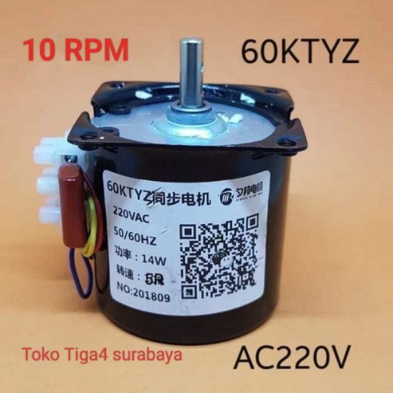 Dinamo Gearbox AC 60KTYZ 10 Rpm 220V (dinamo mesin Laminating)