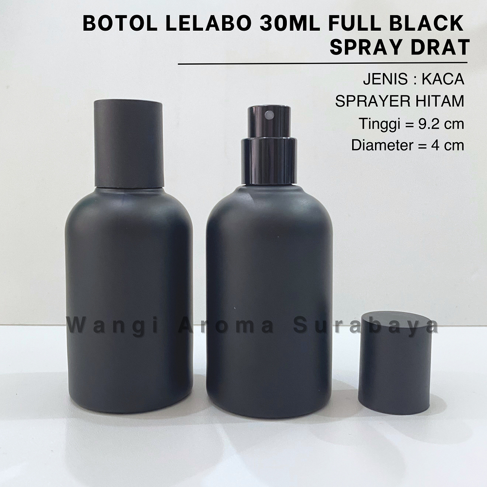 Botol Parfum Le Labo 30ML Drat Full Black - Botol Parfum Kaca LeLabo 30ML Drat - Botol Parfum 30ML