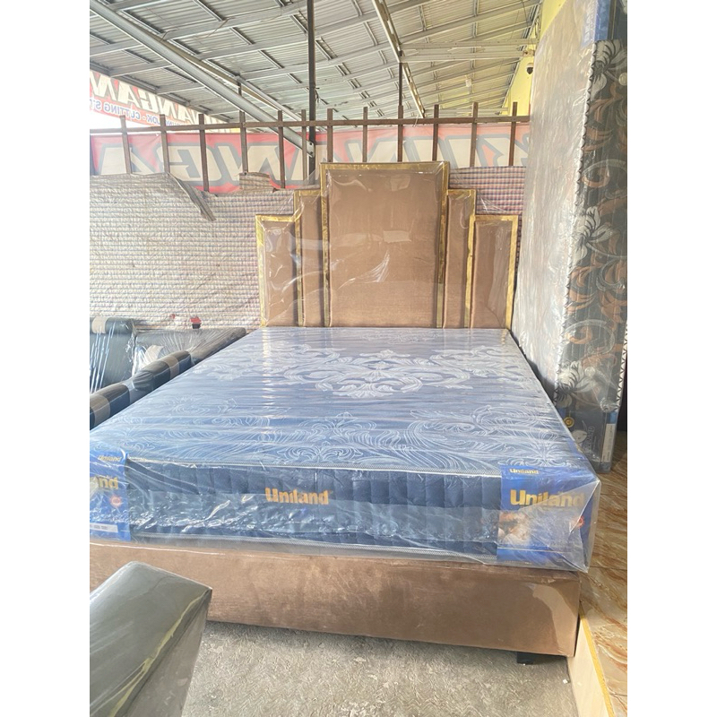 satu set ranjang dipan sultan dan springbed uniland/tempat tidur/ranjang dan springbed