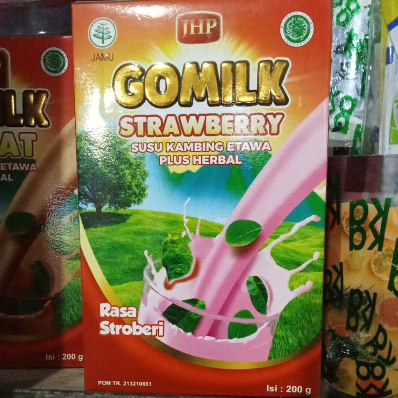 

GOMILK Strawberry 200gr,Susu Kambing Etawa Plus Herbal