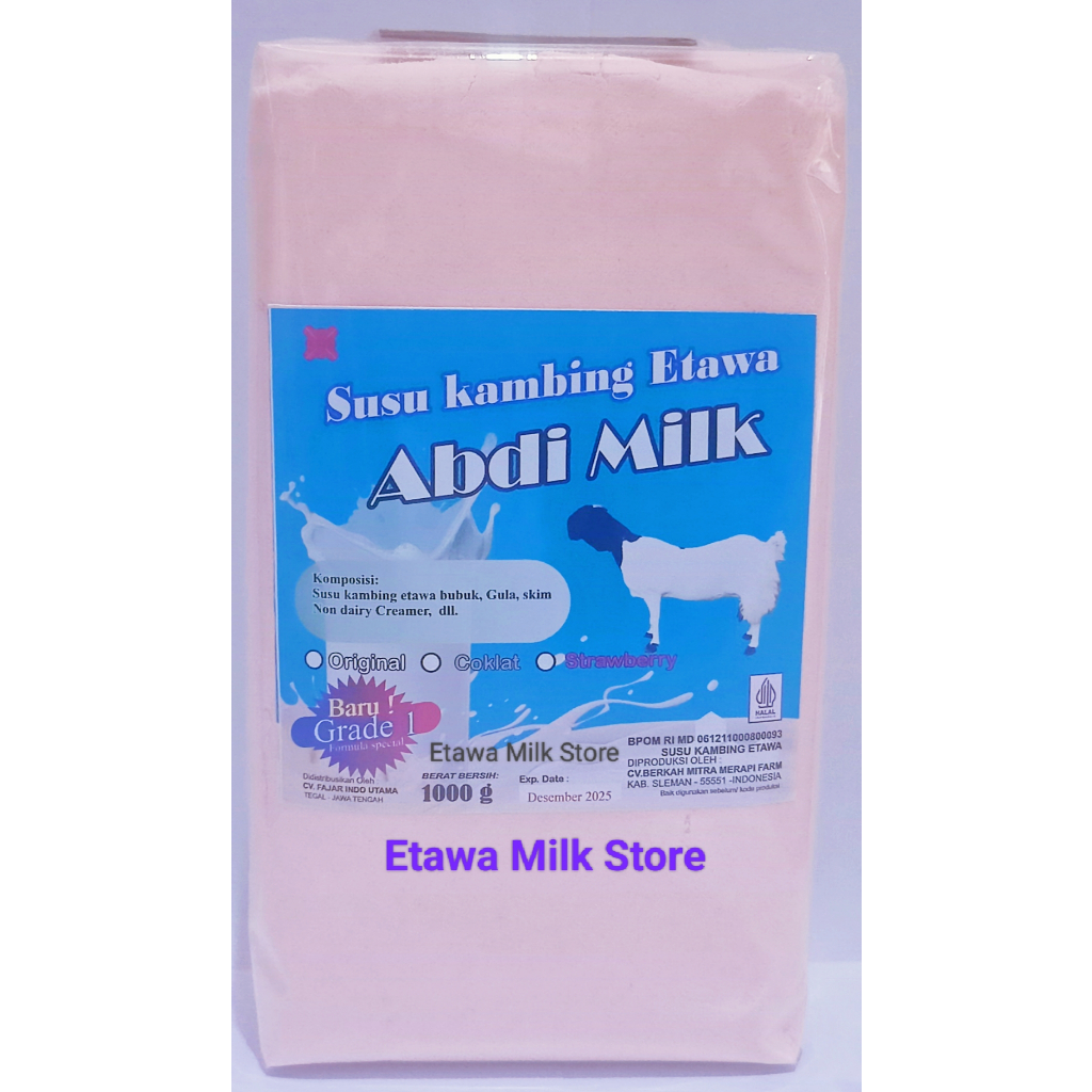 

Susu Kambing Etawa Rasa Strawberry Grade 1 Isi 1kg