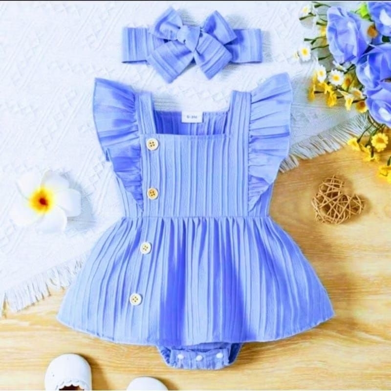 Yurie Dress Romper baby Outer anak pita