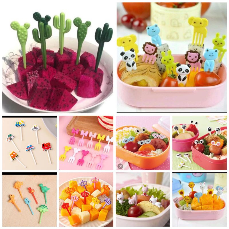 Tusukan bento isi 10pcs/ tusuk bento karakter