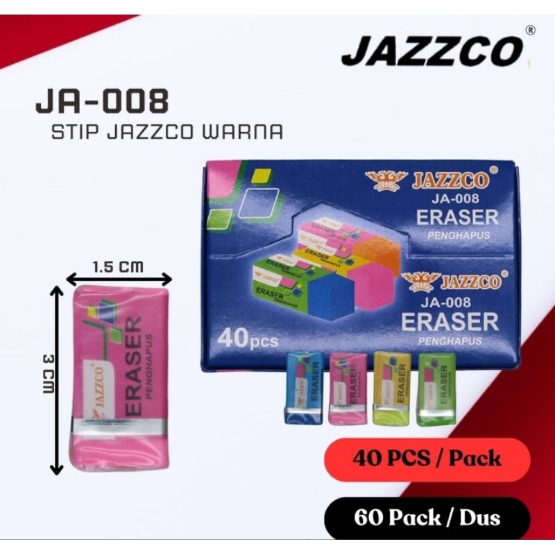 

1pack Jazzco Penghapus warna warni // Penghapus pensil // penghapus murah