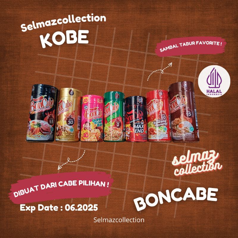 

BonCabe Botol Kobe Boncabe Sambal Tabur Kering Bubuk Bon Cabe Cabe Pedas Boncabe Cabai Bubuk Kobe Bon Cabe Nori