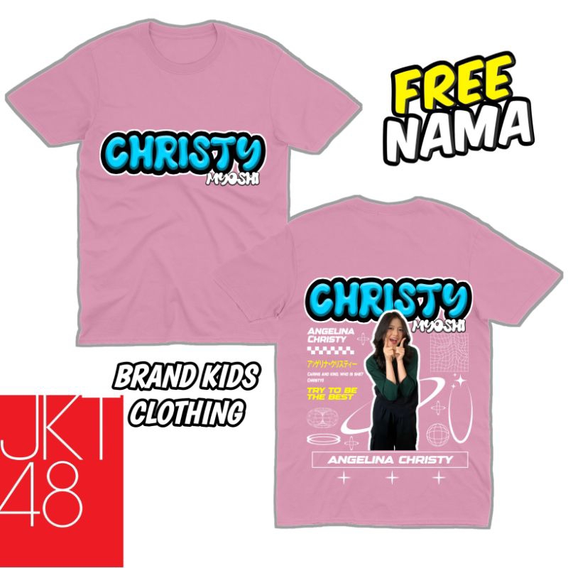 Bisa Cod JKT48 CHRISTY KAOS ANAK ANAK FREE NAMA FASHION BAJU ANAK JKT 48