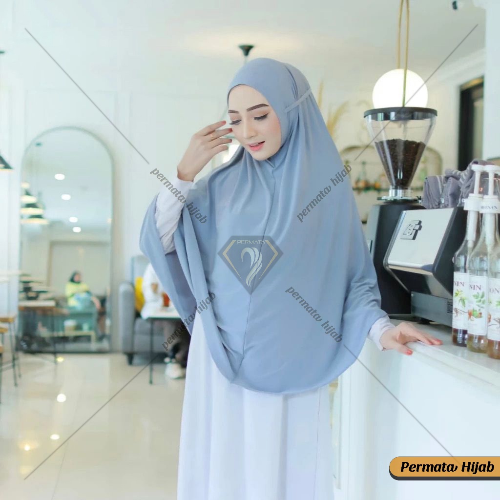 Jilbab Bergo Maryam Jumbo Soft Pad Instan Oval Jersey Ukuran XL