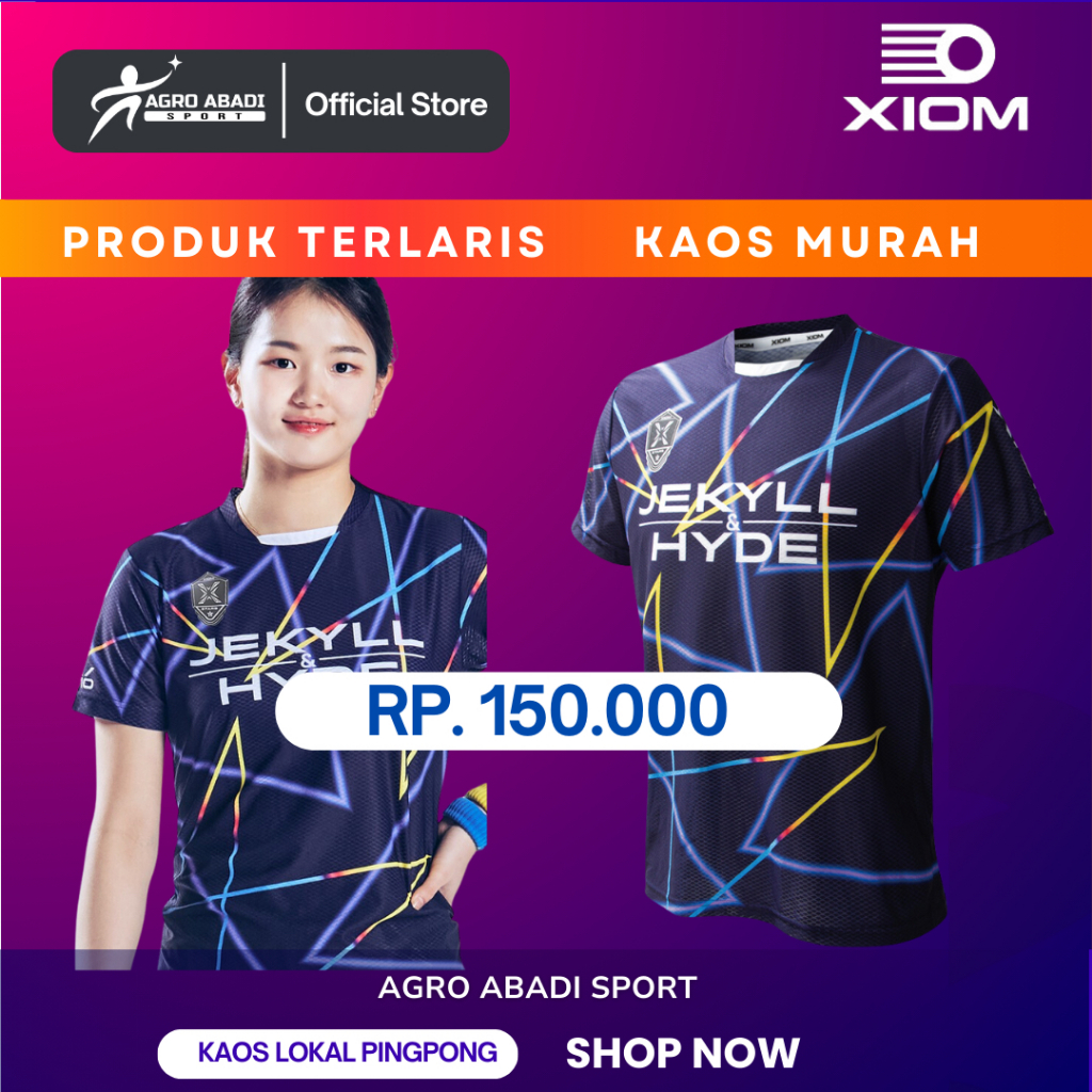 Kaos Pingpong Xiom Id - Jersey Xiom Neon Navy