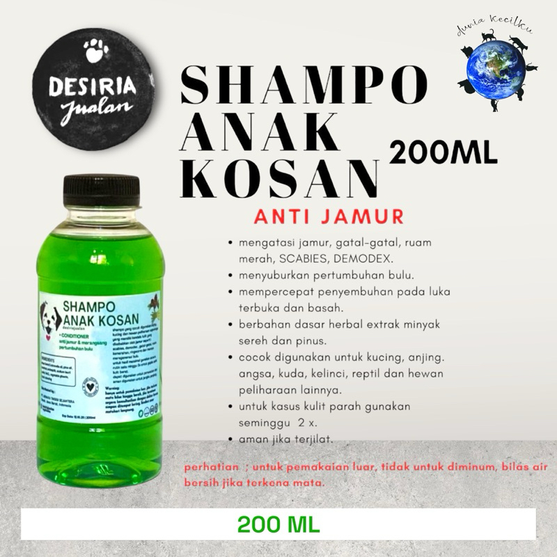 Desiria Jualan Shampo Anak Kosan - Shampoo Jamur Ampuh Kucing Anjing / Scabies / Demodex / Gatal2 /