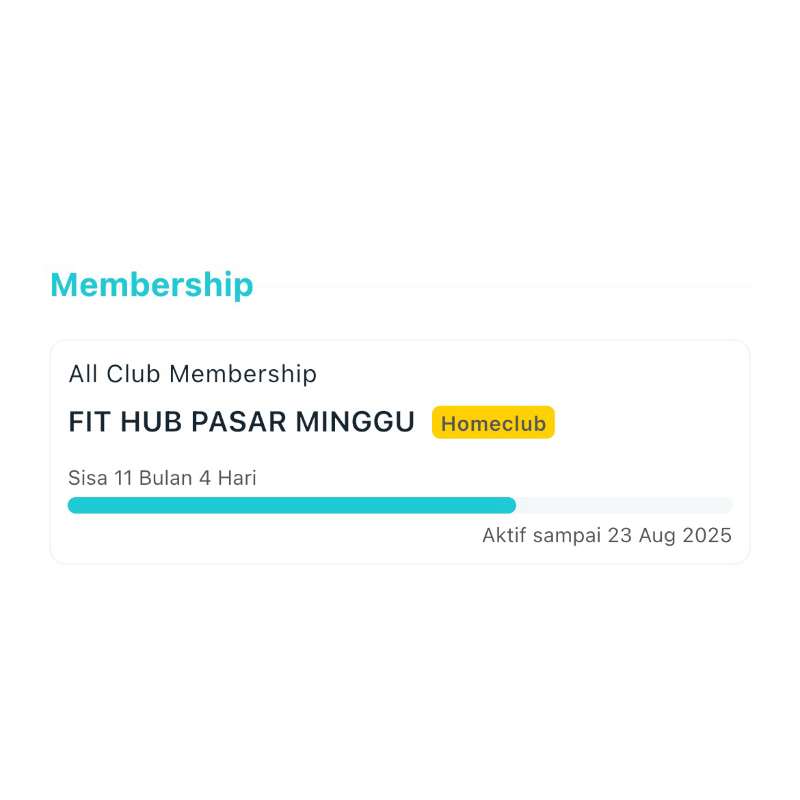 Membership gym fithub include biaya transfer