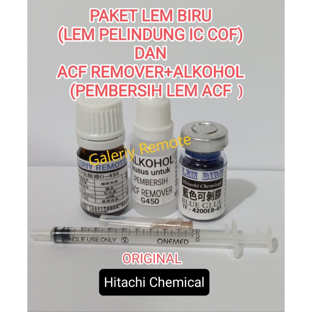 acf remover atau pembersih lem acf bonding + lem biru tf 42000 sesuai varian / lem pelindung cof / l