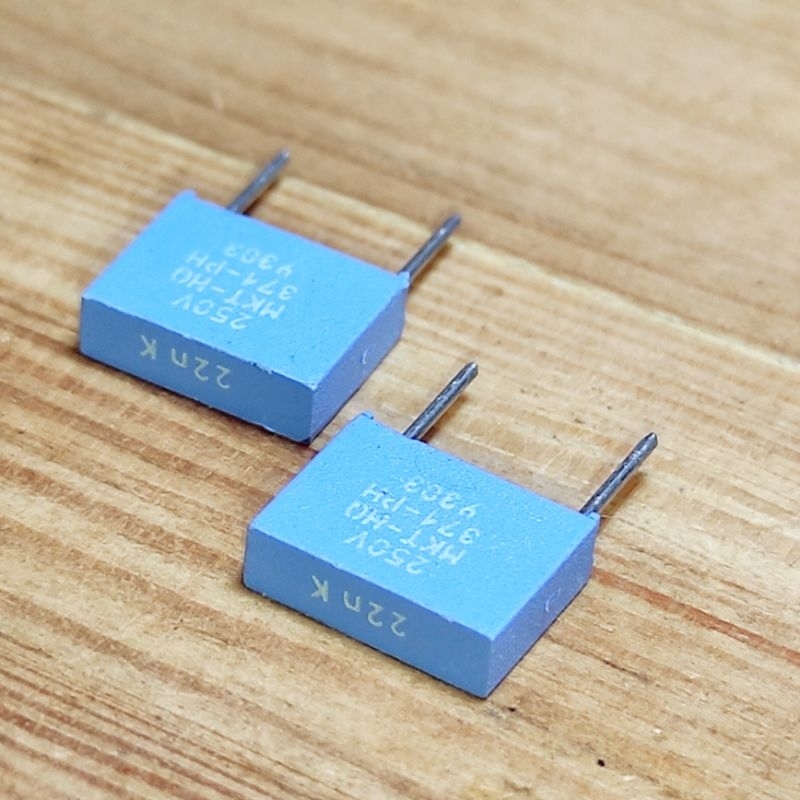 Kapasitor MKT 22n 250V Asli PHILIPS HQ 371 Biru 223 Pitch 7.5mm Capacitor 22nf film mkm mkp mks mila
