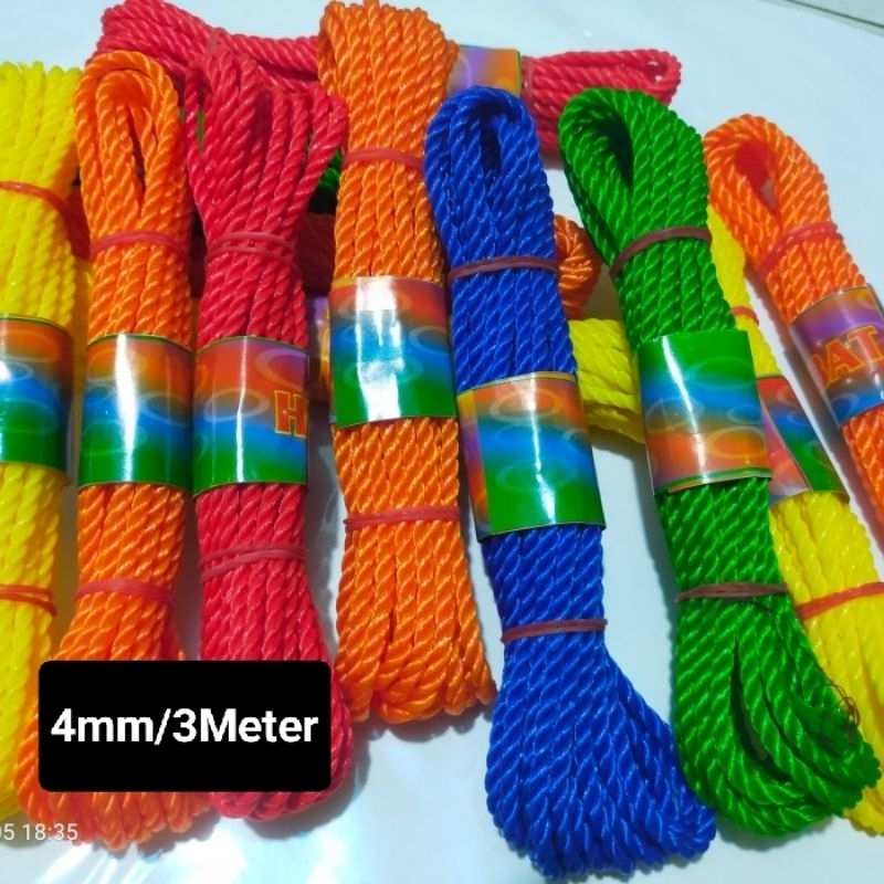 

Tali Plastik Tambang Warna 4 mm 3 Meter Isi 1 Pcs