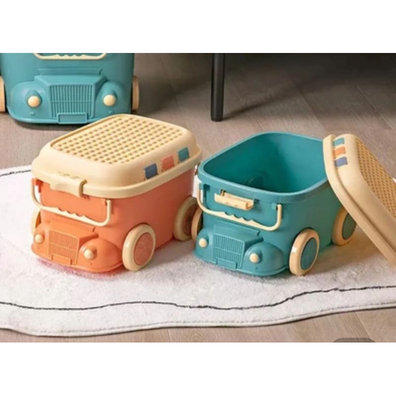 Stora Kotak Penyimpanan Dengan Roda Mainan Mobil Box Boks Storage