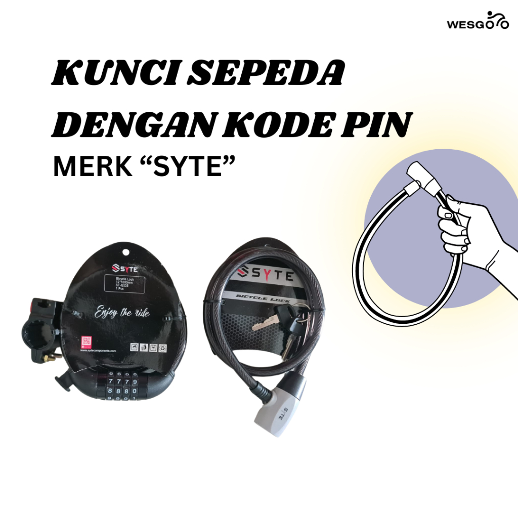KUNCI SEPEDA MERK PACIFIC DAN SYTE KUNCI DENGAN KODE PIN AKSESORIS SEPEDA