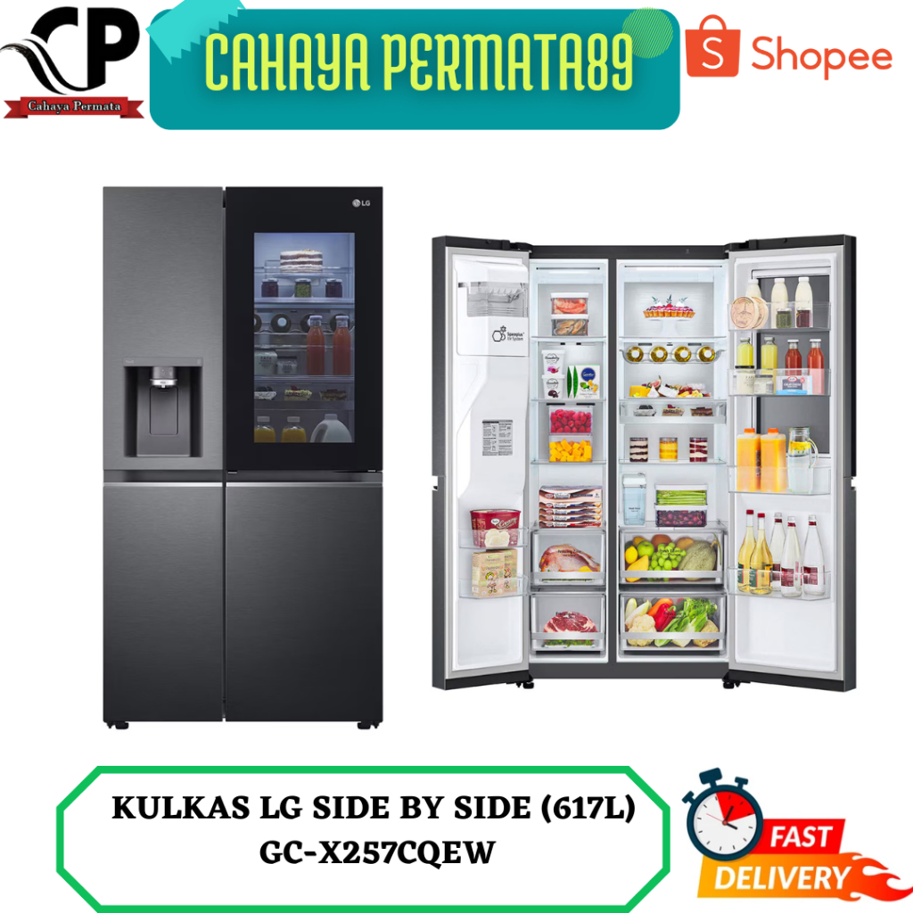 KULKAS LG GC-X257CQEW KULKAS SIDE BY SIDE 617 L GCX257CQEW GC-X257CQEW