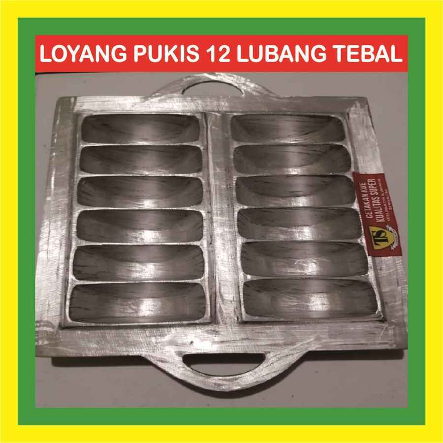 Cetakan Pukis Anti Lengket Besar Loyang Kue Pancong Bandros 12 Lubang Tebal Gandos Khusus
