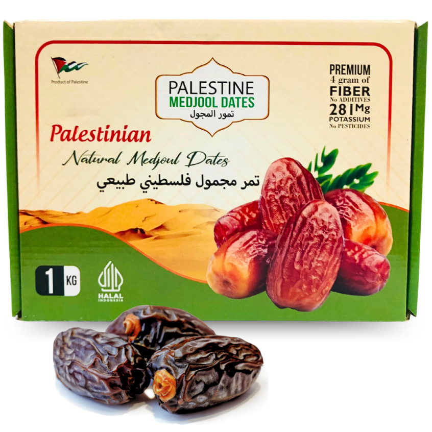 

Kurma Medjool Premium Palestina 1 kg / Kurma Medjool Palestine Jumbo Premium / ELSHANUM GRUP