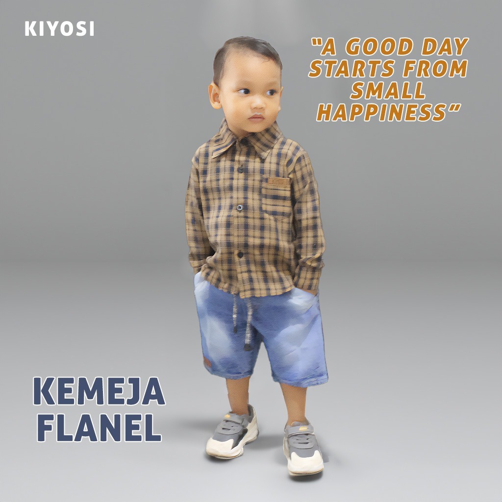 RB KIYOSI Kemeja Anak Flanel Laki-Laki Lengan Panjang 1-6 Tahunan (5)