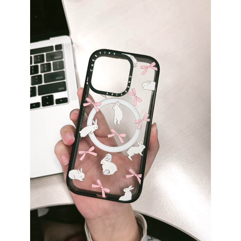 [READY STOCK] PRELOVED Casetify Bow Bunny Coquette Magsafe for iPhone 15 Pro (100% ORIGINAL)