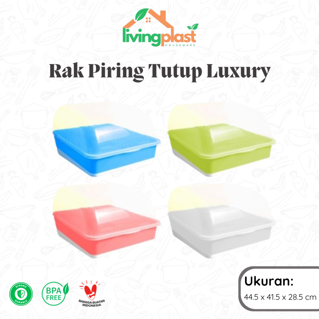Rak Piring Tutup Luxury / Rak Piring Plastik Dengan Tutup / Tempat Tirisan Piring / Tempat Piring