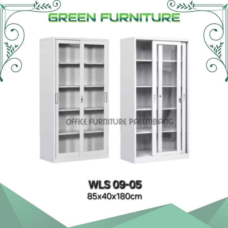lemari arsip kantor WLS 09.05 lemari buku lemari kantor plat besi sliding kaca
