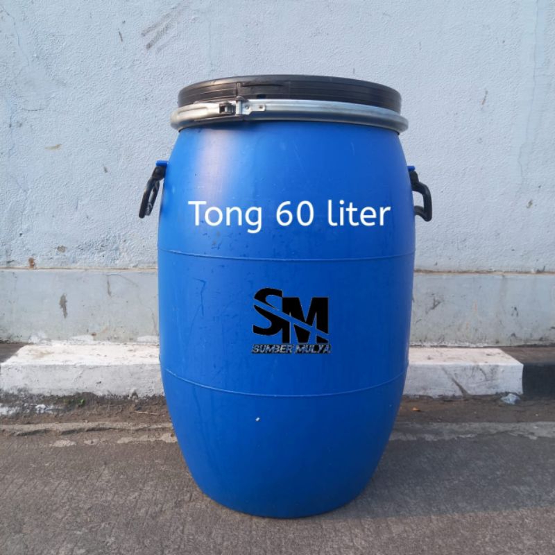 Drum 60 Liter/Tong 60 Liter/Tempat Sampah/Drum Plastik 60Liter/Drum Biru